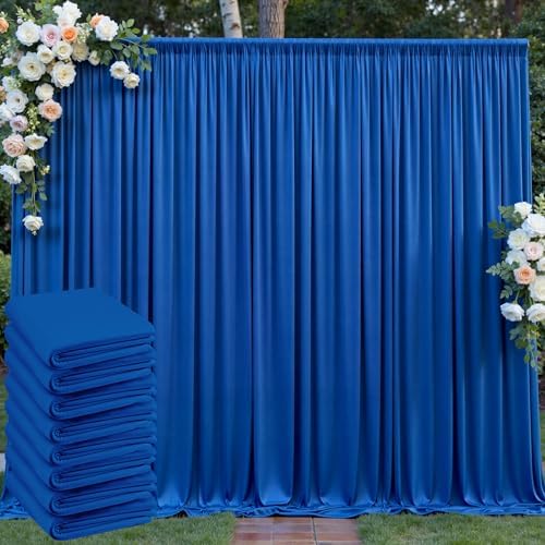 40ft x 10ft Wrinkle Free Royal Blue Backdrop Curtain for Party, Polyester Royal Blue Photo Backdrop Drapes 8