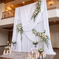 40ft x 15ft Long White Backdrop Curtains for Wedding Parties, Wrinkle Free Polyester 8 Panels 15 ft Photo