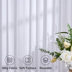 40ft x 15ft Long White Backdrop Curtains for Wedding Parties, Wrinkle Free Polyester 8 Panels 15 ft Photo, alternate view 4