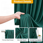 40FT x 15FT Wrinkle-Free Forest Green Backdrop Curtains, 8 Panels Emerald Green Fabric Photo Background Drapes, alternate