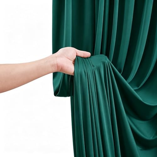40FT x 15FT Wrinkle-Free Forest Green Backdrop Curtains, 8 Panels Emerald Green Fabric Photo Background Drapes, alternate