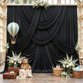 40ft x 8ft Black Backdrop Curtains, Wrinkle Free Fabric Drapes for Backdrop, Black Photo Backdrop Drapes for
