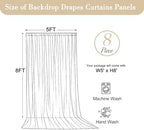 40ft x 8ft Black Backdrop Curtains, Wrinkle Free Fabric Drapes for Backdrop, Black Photo Backdrop Drapes for, alternate view