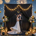 40ft x 8ft Black Backdrop Curtains, Wrinkle Free Fabric Drapes for Backdrop, Black Photo Backdrop Drapes for, alternate view