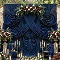 40ftx10ft Navy Blue Backdrop Curtains for Party Background, Wrinkle Free 8 Panels Silky Navy Photo Backdrop