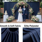40ftx10ft Navy Blue Backdrop Curtains for Party Background, Wrinkle Free 8 Panels Silky Navy Photo Backdrop, alternate view 3