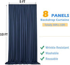 40ftx10ft Navy Blue Backdrop Curtains for Party Background, Wrinkle Free 8 Panels Silky Navy Photo Backdrop, alternate view 5