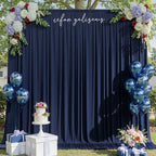 40ftx10ft Navy Blue Backdrop Curtains for Party Background, Wrinkle Free 8 Panels Silky Navy Photo Backdrop, alternate view 6