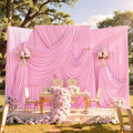 40ftx10ft Pink Backdrop Curtains for Parties, Wrinkle Free 8 Panels Silky Polyester Photo Backdrop Drapes Back