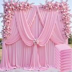 40ftx10ft Pink Backdrop Curtains for Parties, Wrinkle Free 8 Panels Silky Polyester Photo Backdrop Drapes Back, alternate
