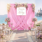 40ftx10ft Pink Backdrop Curtains for Parties, Wrinkle Free 8 Panels Silky Polyester Photo Backdrop Drapes Back, alternate