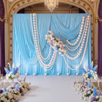 40ftx10ft Wrinkle Free Baby Blue Backdrop Curtains for Parties, 8 Panels Thick Polyester Backdrop Drapse for, alternate view