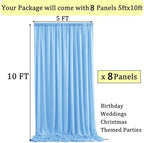 40ftx10ft Wrinkle Free Baby Blue Backdrop Curtains for Parties, 8 Panels Thick Polyester Backdrop Drapse for, alternate view