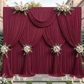 40ftx10ft Wrinkle Free Burgundy Backdrop Curtain - 10 Feet Photography Backdrop Drapes, Silky Polyester Back