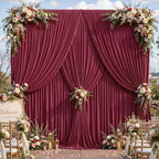 40ftx10ft Wrinkle Free Burgundy Backdrop Curtain - 10 Feet Photography Backdrop Drapes, Silky Polyester Back, alternate view