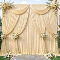 40ftx10ft Wrinkle Free Champagne Backdrop Curtain - 10 Feet Photography Backdrop Drapes, Silky Polyester Back