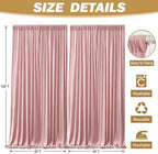 40ftx10ft Wrinkle Free Dusty Rose Backdrop Curtain - 10 Feet Photography Backdrop Drapes, Silky Polyester Back, alternate