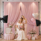 40ftx10ft Wrinkle Free Dusty Rose Backdrop Curtain - 10 Feet Photography Backdrop Drapes, Silky Polyester Back, alternate