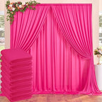 40ftx10ft Wrinkle Free Fuchsia Backdrop Curtains for Parties, Thick Polyester Hot Pink Photo Backdrop Drapes 8