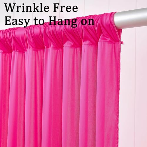 40ftx10ft Wrinkle Free Fuchsia Backdrop Curtains for Parties, Thick Polyester Hot Pink Photo Backdrop Drapes 8, alternate