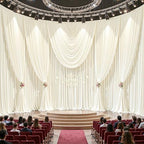 40ftx10ft Wrinkle Free Ivory Backdrop Curtain - 10 Feet Photography Backdrop Drapes, Silky Polyester Back Drop, alternate