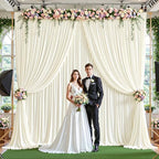 40ftx10ft Wrinkle Free Ivory Backdrop Curtain - 10 Feet Photography Backdrop Drapes, Silky Polyester Back Drop, alternate