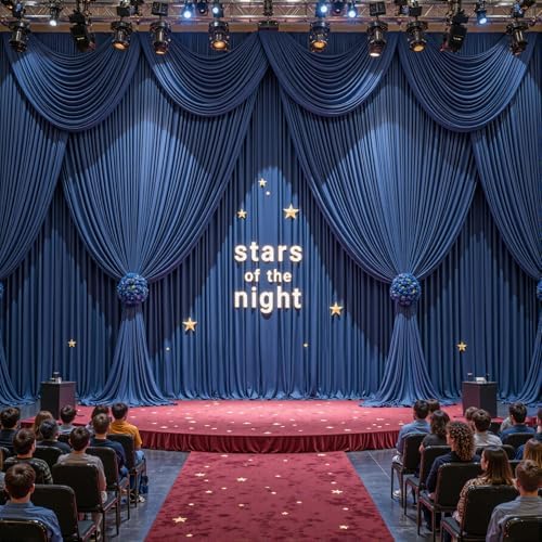 40ftx10ft Wrinkle Free Navy Blue Backdrop Curtain - 10 Feet Photography Backdrop Drapes, Silky Polyester Back, alternate view