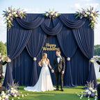 40ftx10ft Wrinkle Free Navy Blue Backdrop Curtains for Parties, Thick Polyester Backdrop Drapse 8 Panels 5x10ft, alternate