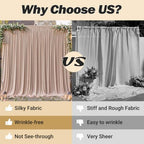 40ftx10ft Wrinkle Free Nude Blush Backdrop Curtain - 10 Feet Photography Backdrop Drapes, Silky Polyester Back, alternate