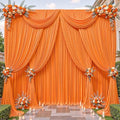 40ftx10ft Wrinkle Free Orange Backdrop Curtain - 10 Feet Photography Backdrop Drapes, Silky Polyester Back Drop