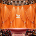 40ftx10ft Wrinkle Free Orange Backdrop Curtain - 10 Feet Photography Backdrop Drapes, Silky Polyester Back Drop, alternate