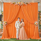 40ftx10ft Wrinkle Free Orange Backdrop Curtain - 10 Feet Photography Backdrop Drapes, Silky Polyester Back Drop, alternate