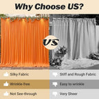 40ftx10ft Wrinkle Free Orange Backdrop Curtain - 10 Feet Photography Backdrop Drapes, Silky Polyester Back Drop, alternate