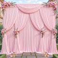 40ftx10ft Wrinkle Free Pink Backdrop Curtain - 10 Feet Photography Backdrop Drapes, Silky Polyester Back Drop