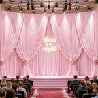 40ftx10ft Wrinkle Free Pink Backdrop Curtain - 10 Feet Photography Backdrop Drapes, Silky Polyester Back Drop, alternate view
