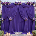 40ftx10ft Wrinkle Free Purple Backdrop Curtain - 10 Feet Photography Backdrop Drapes, Silky Polyester Back Drop