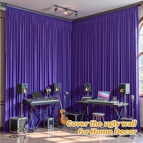 40ftx10ft Wrinkle Free Purple Backdrop Curtain - 10 Feet Photography Backdrop Drapes, Silky Polyester Back Drop, alternate