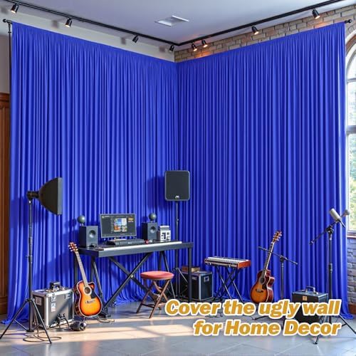 40ftx10ft Wrinkle Free Royal Blue Backdrop Curtain - 10 Feet Photography Backdrop Drapes, Silky Polyester Back, alternate