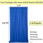 40ftx10ft Wrinkle Free Royal Blue Backdrop Curtains for Parties, 8 Panels 5x10ft Silky Polyester Photo Backdrop, alternate