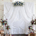 40ftx10ft Wrinkle Free White Backdrop Curtains for Party Background, 8 Panels 5x10ft Silky Polyester Photo, alternate view 3