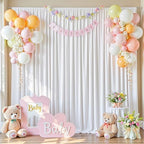 40ftx10ft Wrinkle Free White Backdrop Curtains for Party Background, 8 Panels 5x10ft Silky Polyester Photo, alternate view 4