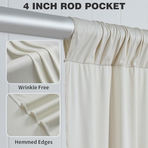 40ftx12ft Beige Backdrop Curtains for Parties, Wrinkle Free Polyester Beige Photo Backdrop Drapes 8 Panels 12 ft, alternate