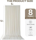 40ftx12ft Beige Backdrop Curtains for Parties, Wrinkle Free Polyester Beige Photo Backdrop Drapes 8 Panels 12 ft, alternate