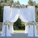 40FTx12FT White Backdrop Curtains for Wedding Party, Birthday and Labor Day in W5' x H12'(8 panels) in White, alternate view