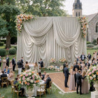 40ftx15ft Beige Backdrop Curtains for Parties, Wrinkle Free Polyester Beige Photo Backdrop Drapes 8 Panels 15 ft