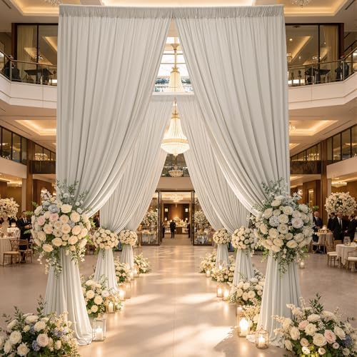 40ftx15ft Beige Backdrop Curtains for Parties, Wrinkle Free Polyester Beige Photo Backdrop Drapes 8 Panels 15 ft, alternate
