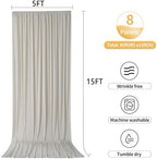 40ftx15ft Beige Backdrop Curtains for Parties, Wrinkle Free Polyester Beige Photo Backdrop Drapes 8 Panels 15 ft, alternate