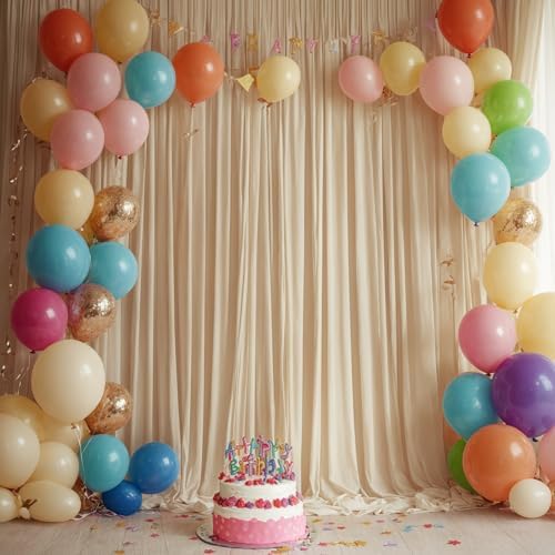 40ftx15ft Champagne Backdrop Curtains for Parties, Wrinkle Free Polyester Photo Backdrop Drapes 8 Panels 15 ft, alternate