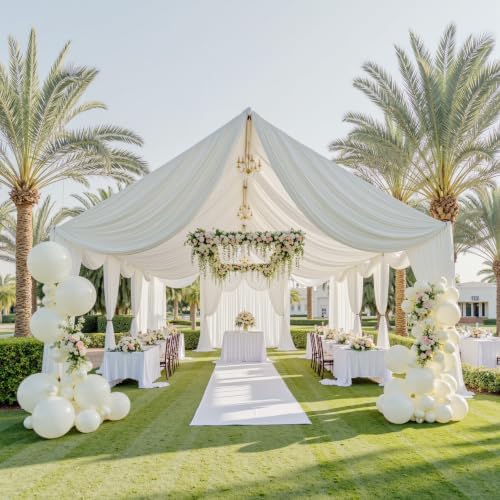 40ftx40ft Ivory Ceiling Curtain for Wedding Parties
