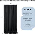 40ftx8ft Wrinkle Free Black Backdrop Curtains for Parties, 8 Panels 5×8ft Soft Silky Polyester Drapes for, alternate view 2